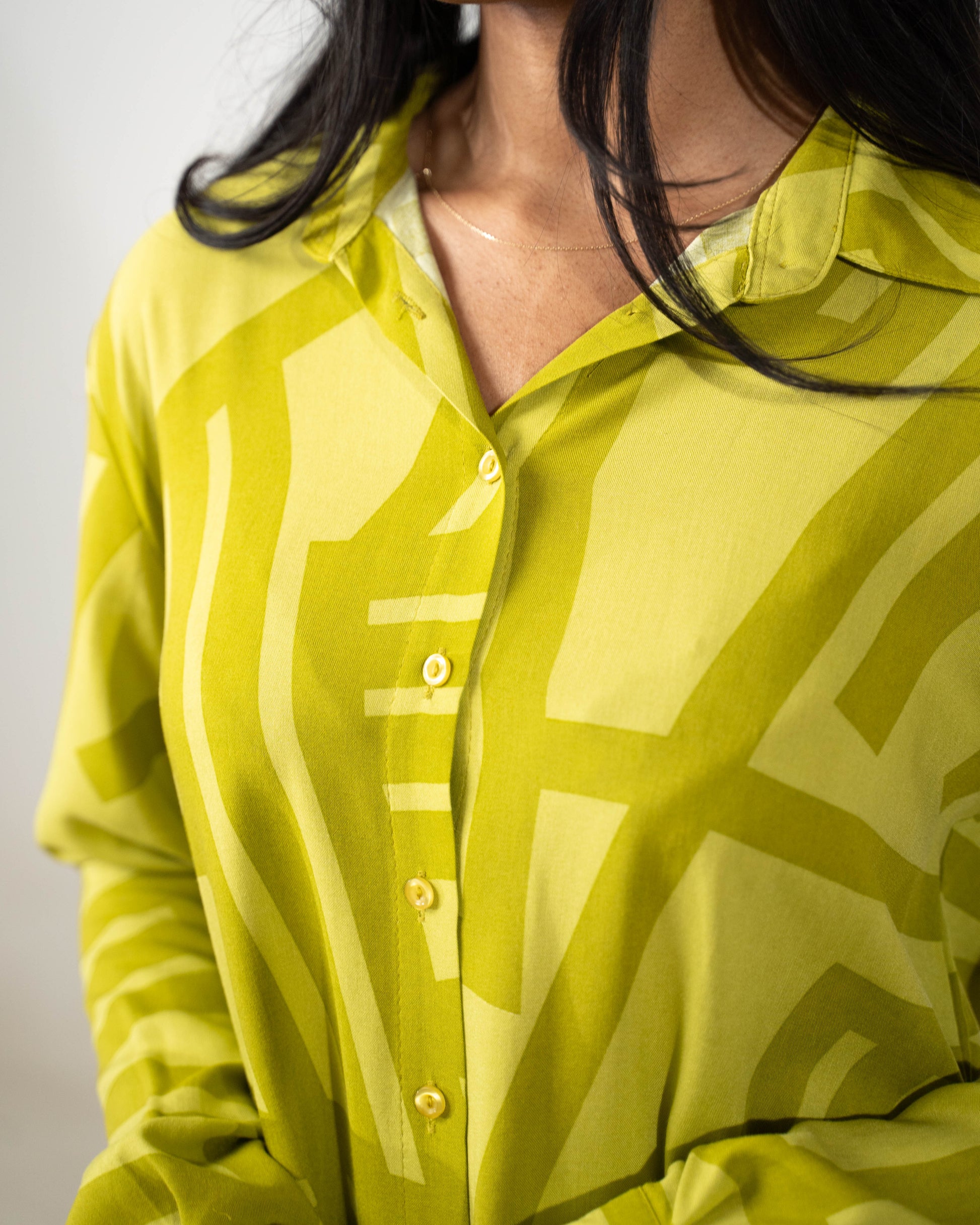 PREMIUM SHIRT & TROUSER CO-ORD - LIME GREEN - Brand By BIBI