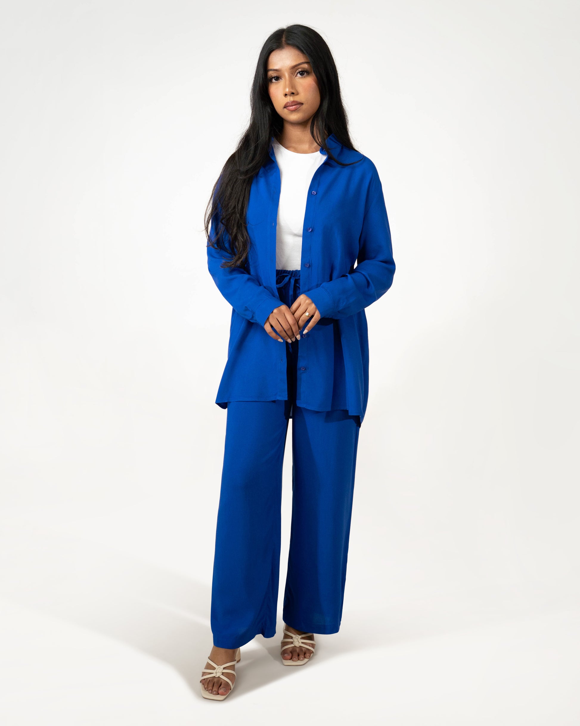 PREMIUM SHIRT & TROUSER CO-ORD - BLUE - Brand By BIBI