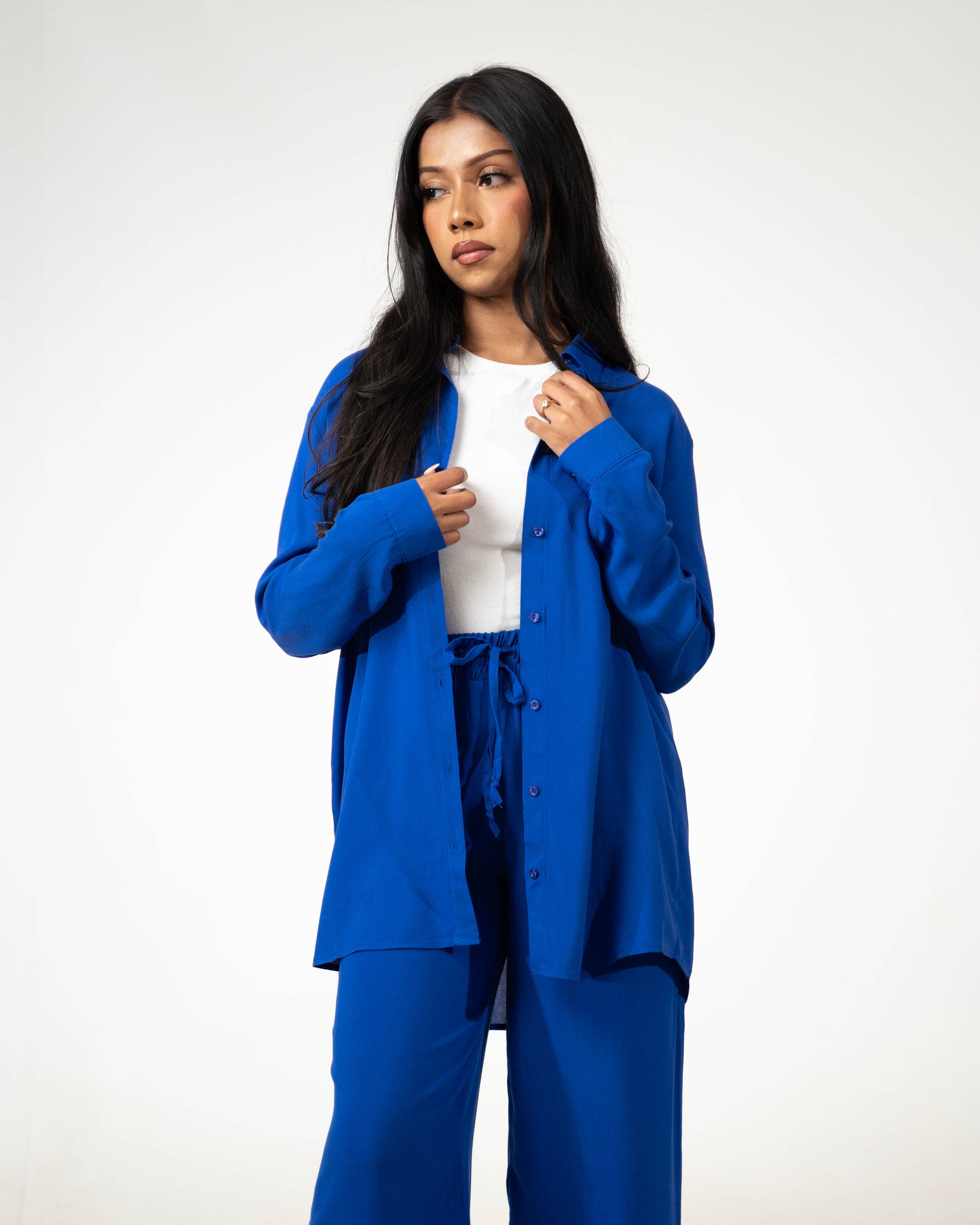 PREMIUM SHIRT & TROUSER CO-ORD - BLUE - Brand By BIBI