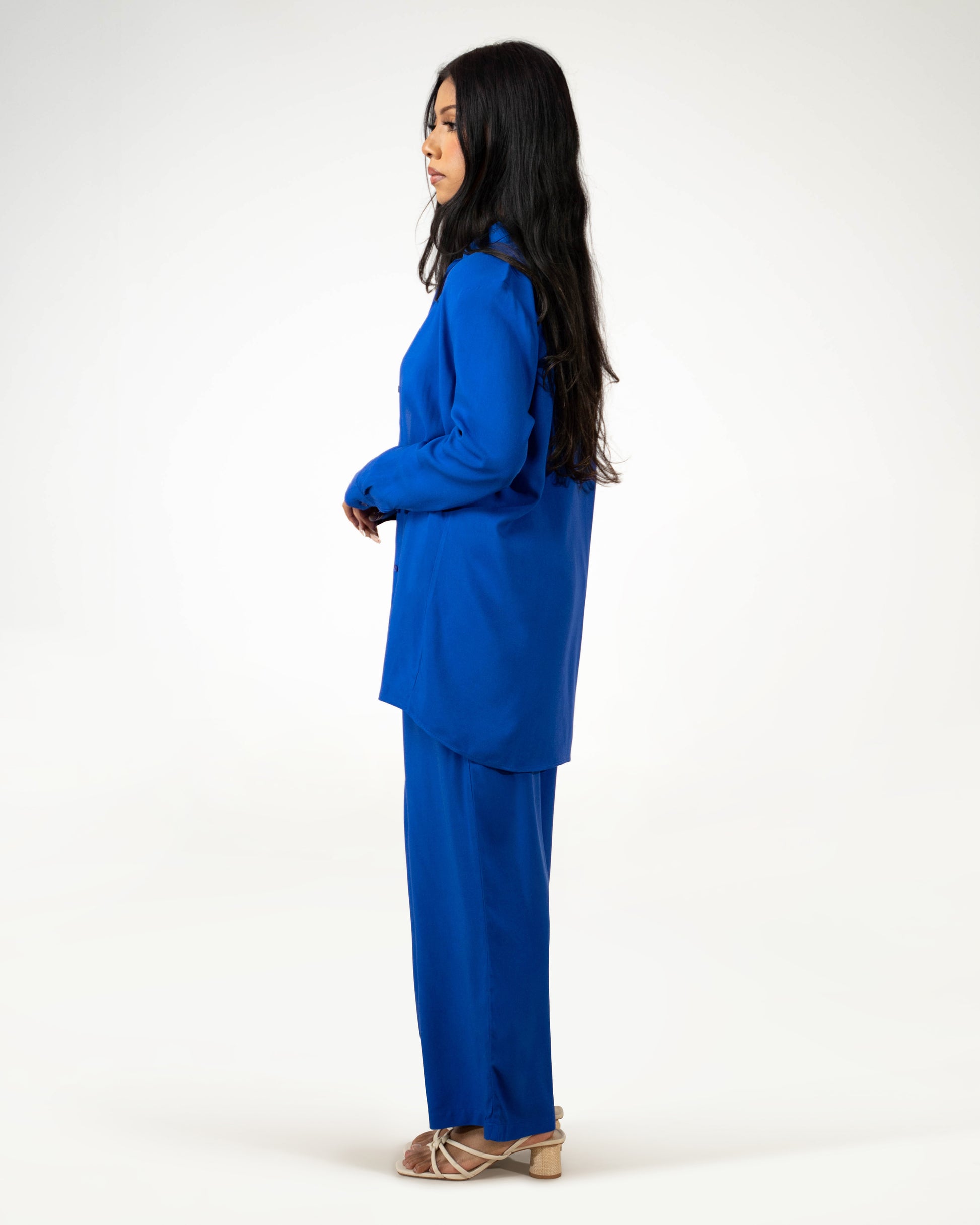 PREMIUM SHIRT & TROUSER CO-ORD - BLUE - Brand By BIBI