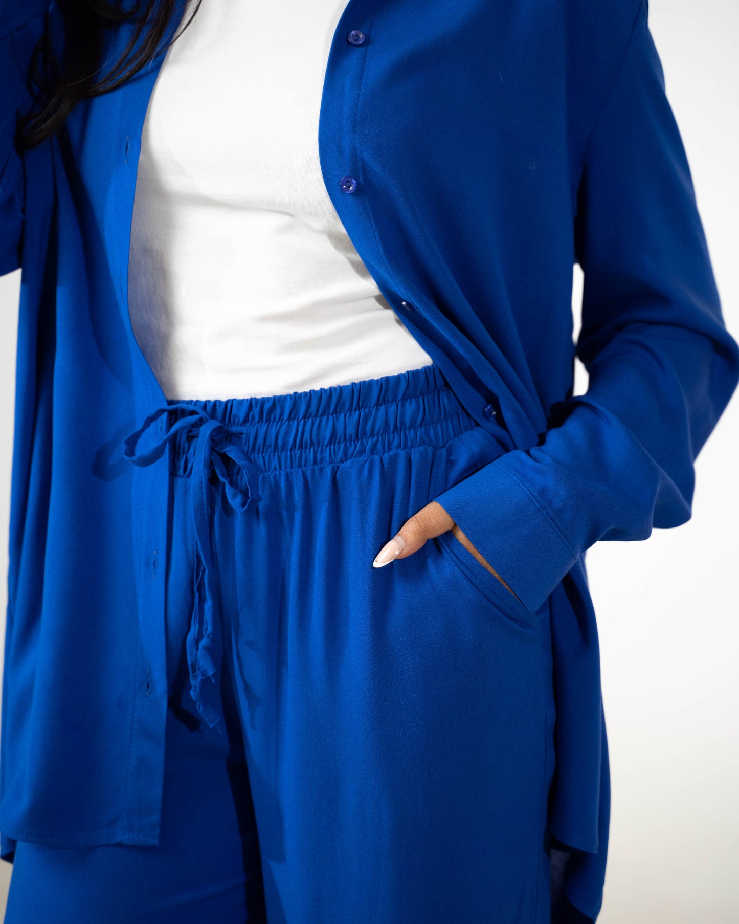 PREMIUM SHIRT & TROUSER CO-ORD - BLUE - Brand By BIBI